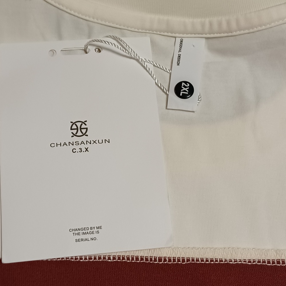 Original Design Mens 2XL Striped Pocket T-Shirt Maroon Cream Performance 9024‎ - Picture 13 of 13